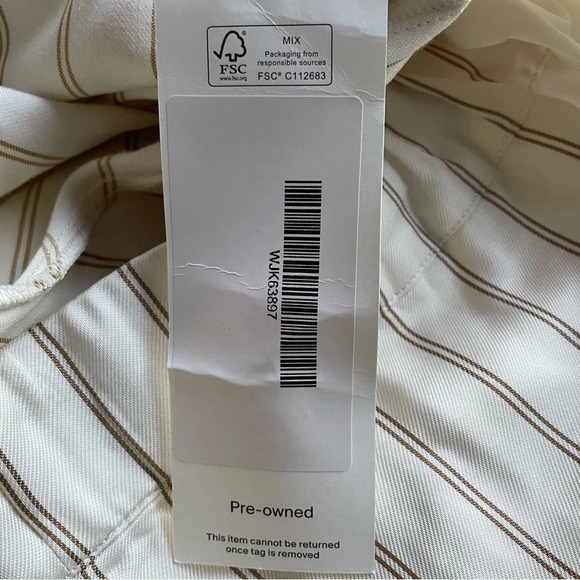 Jenni Kayne White Tan Stripe Elastic Waist Straight Pull On Pants 22218 - Picture 13 of 15